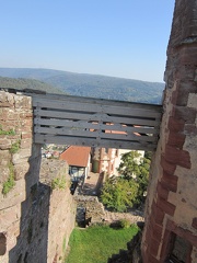 12 wooden bridge connecting tower to walls